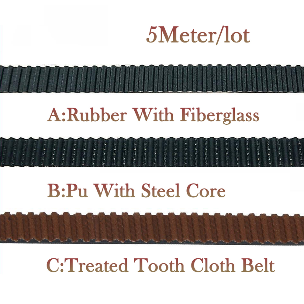 Gt2 Belt - 5M 2GT open tandriem, 6 mm,