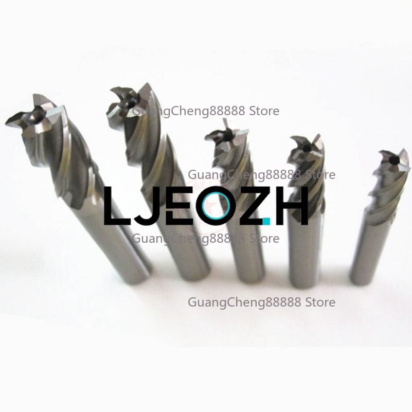 End Mill Set - 4-blads Zuidwest Wit Staal Freesmes 5-delige