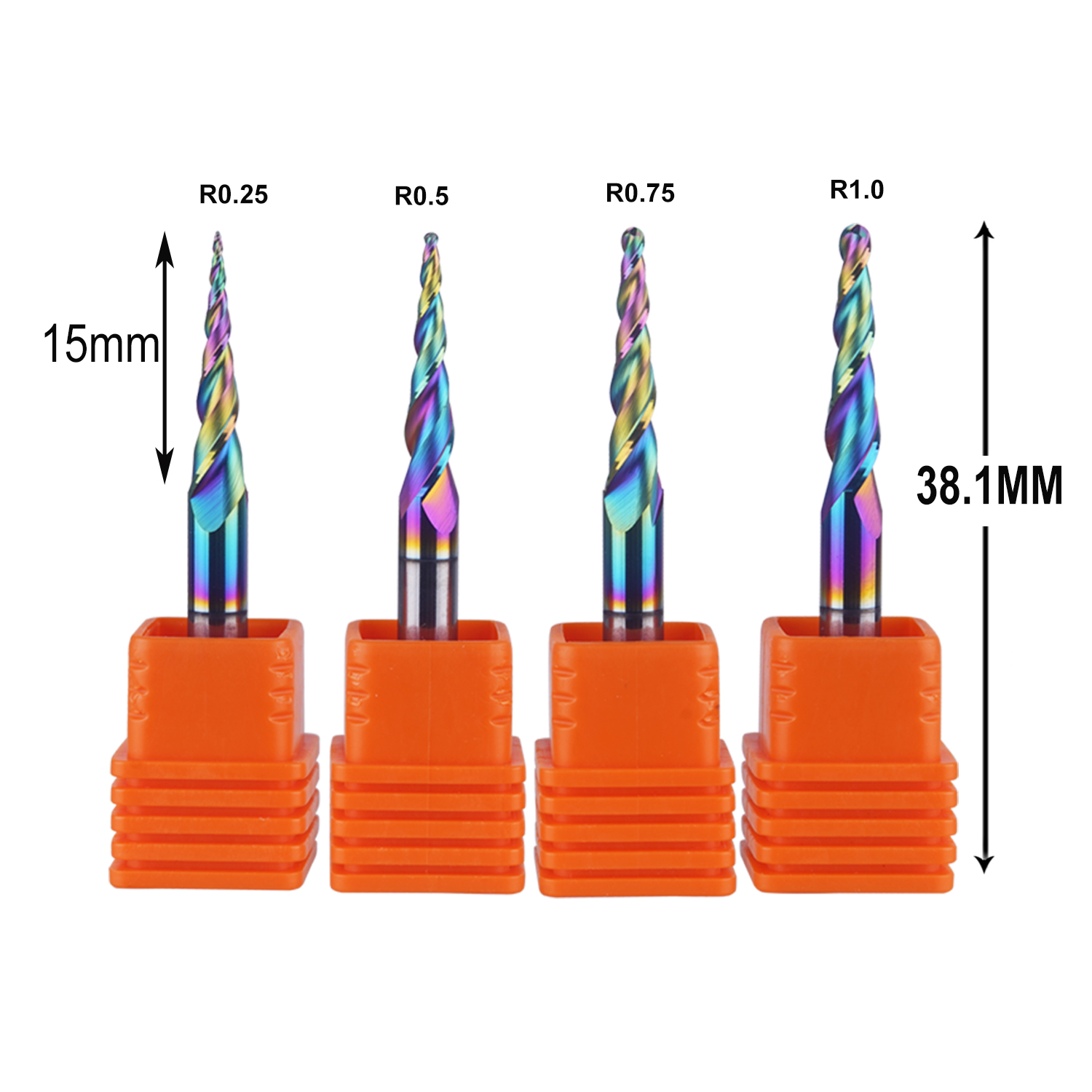 End Mill Set - DREANIQUE 4 stks/set 2 Fluiten Kogelfrees