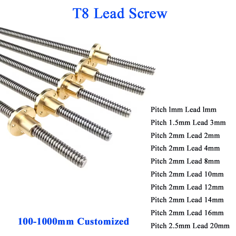 Lead Screw 8Mm - T8 Loodschroef Lood 2 mm 4