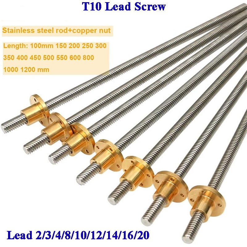 Lead Screw 8Mm - T10 spindel 304 roestvrij staal Tr10