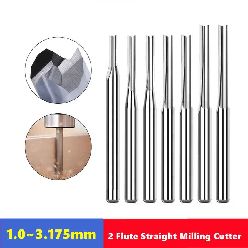 End Mill Set - 10 Stuks Carbide Einde Molen 3.175Mm
