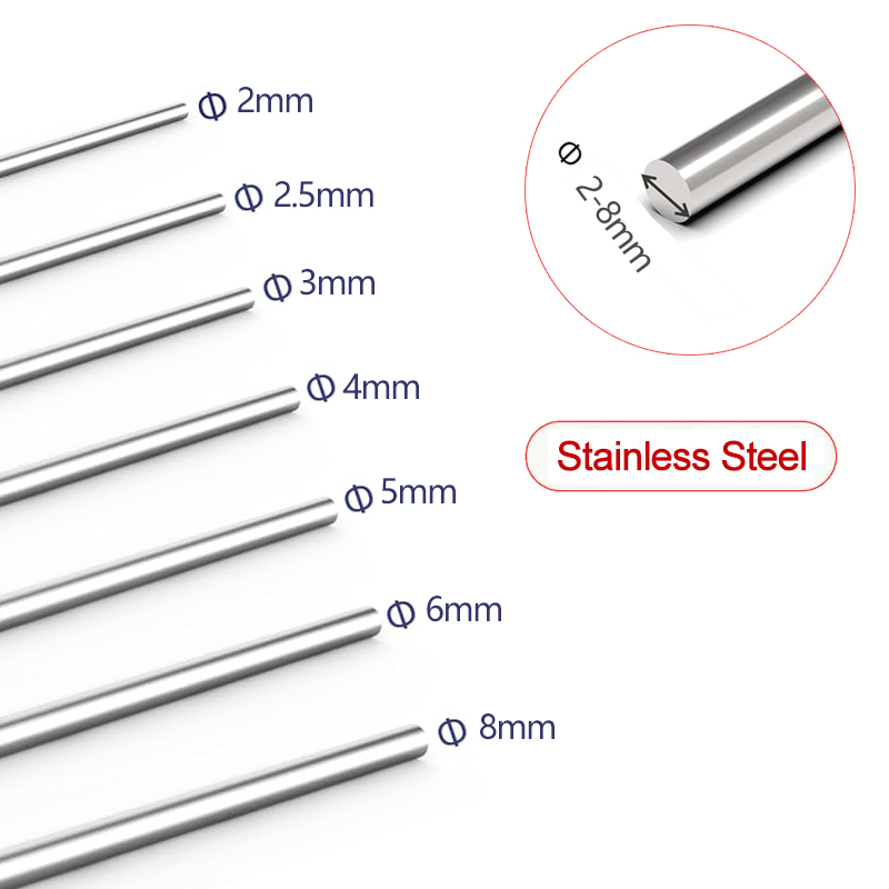 Linear Rod 8Mm - 300mm roestvrij staal massieve ronde staaf