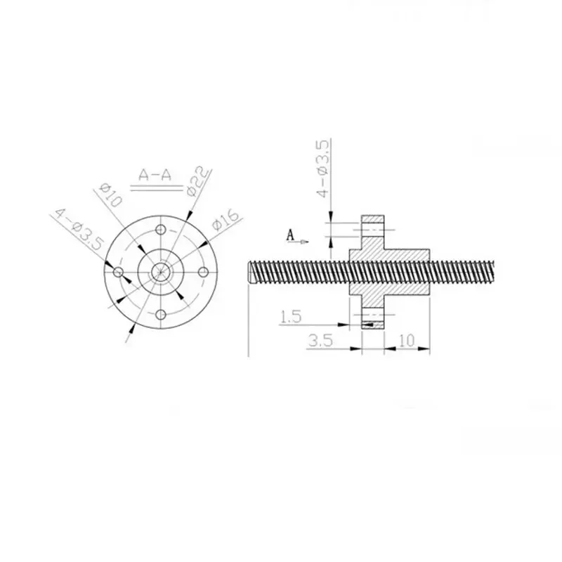 T8 Loodschroef Linker Schroefd - Lead Screw 8Mm recensie en prijs